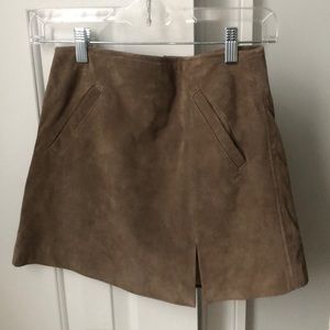 brown swede skirt